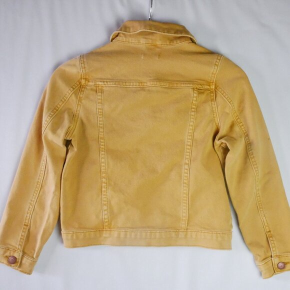Kidpik Girls Size Small 7/8 Yellow Mustard Jacket Metal Button Up - Picture 6 of 11